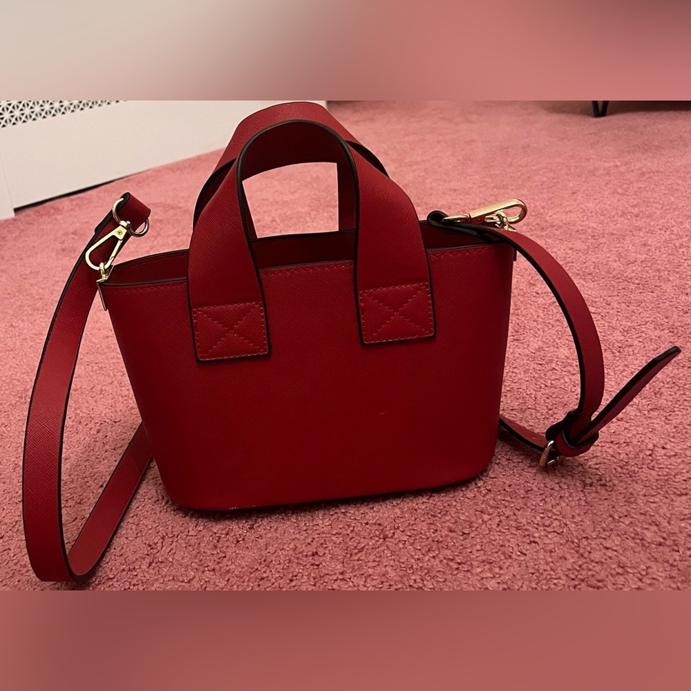 Zara Red Crossbody Bag with Metallic Hardware